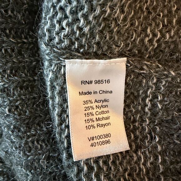 Coldwater Creek Cardigan Sweater Embellished Bead Gray L 14 16 bv - Picture 7 of 8